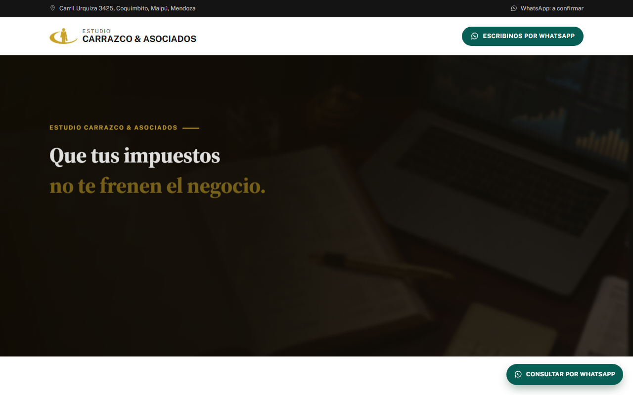 Sitio real de Estudio Carrazco & Asociados